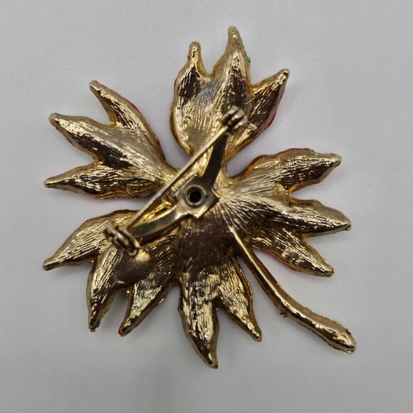 VTG Broch 3PC Set Christmas Poinsettia Tree Mistletoe Holiday Jolly Joy Gift - Picture 5 of 15